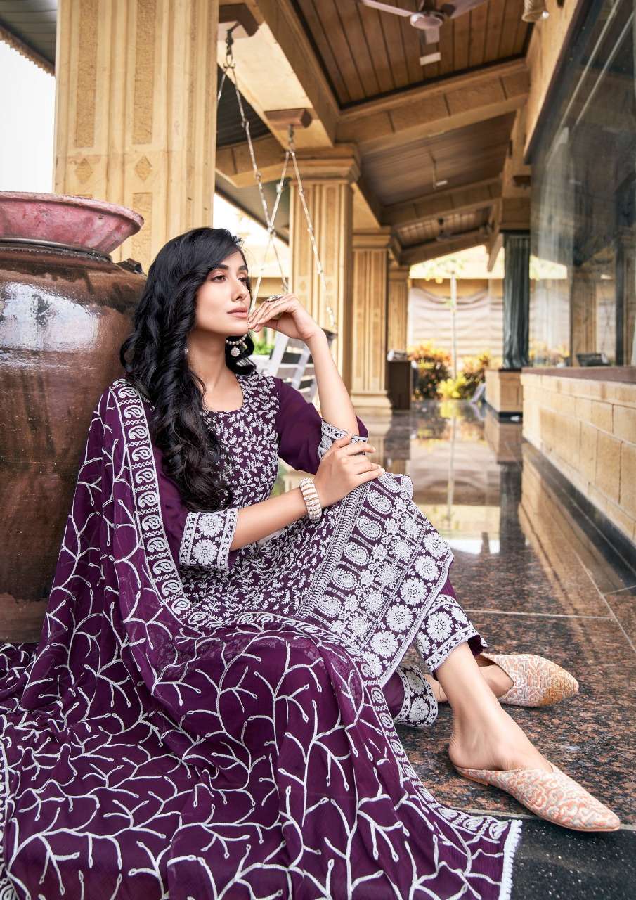Parra Studio- Zoya Vol 2-fabric-georgette-kurti-shifali Work -inner-satin-fabric-embroidery-work-lace-pant-nazmin-chain Work-dupatta -2004-C
